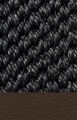 Sisal belize 036 black tæppe med kantbånd i arabica